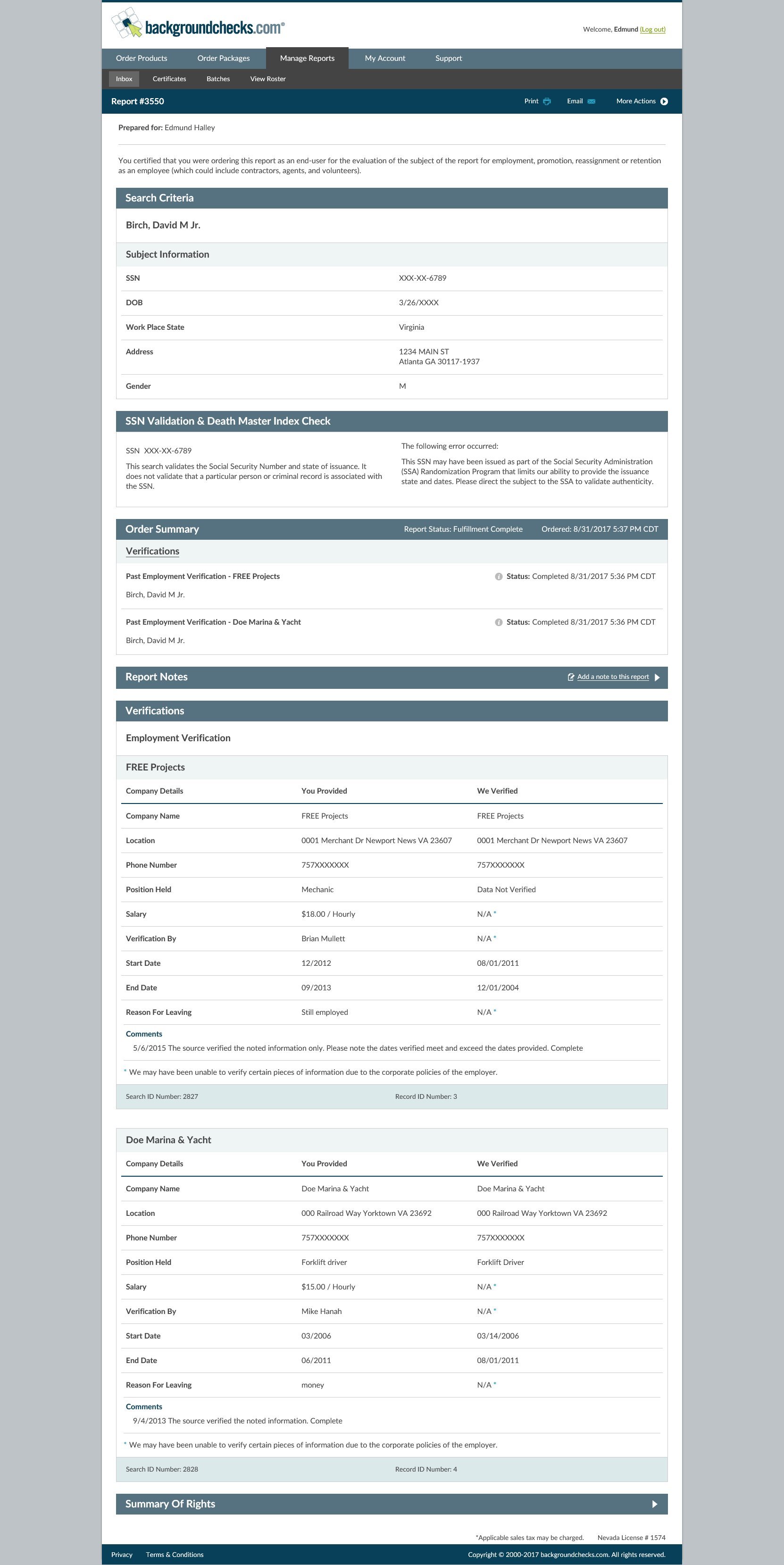 Employment Verification checks previous employers’ records with past